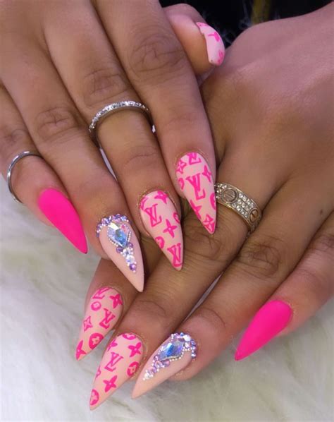 blue louis vuitton nails